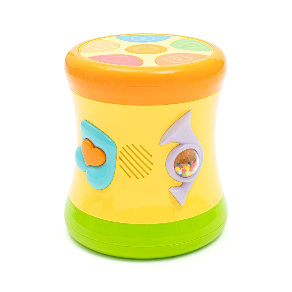 Dubbelzijdige dynamische trommel Baby Mix geel