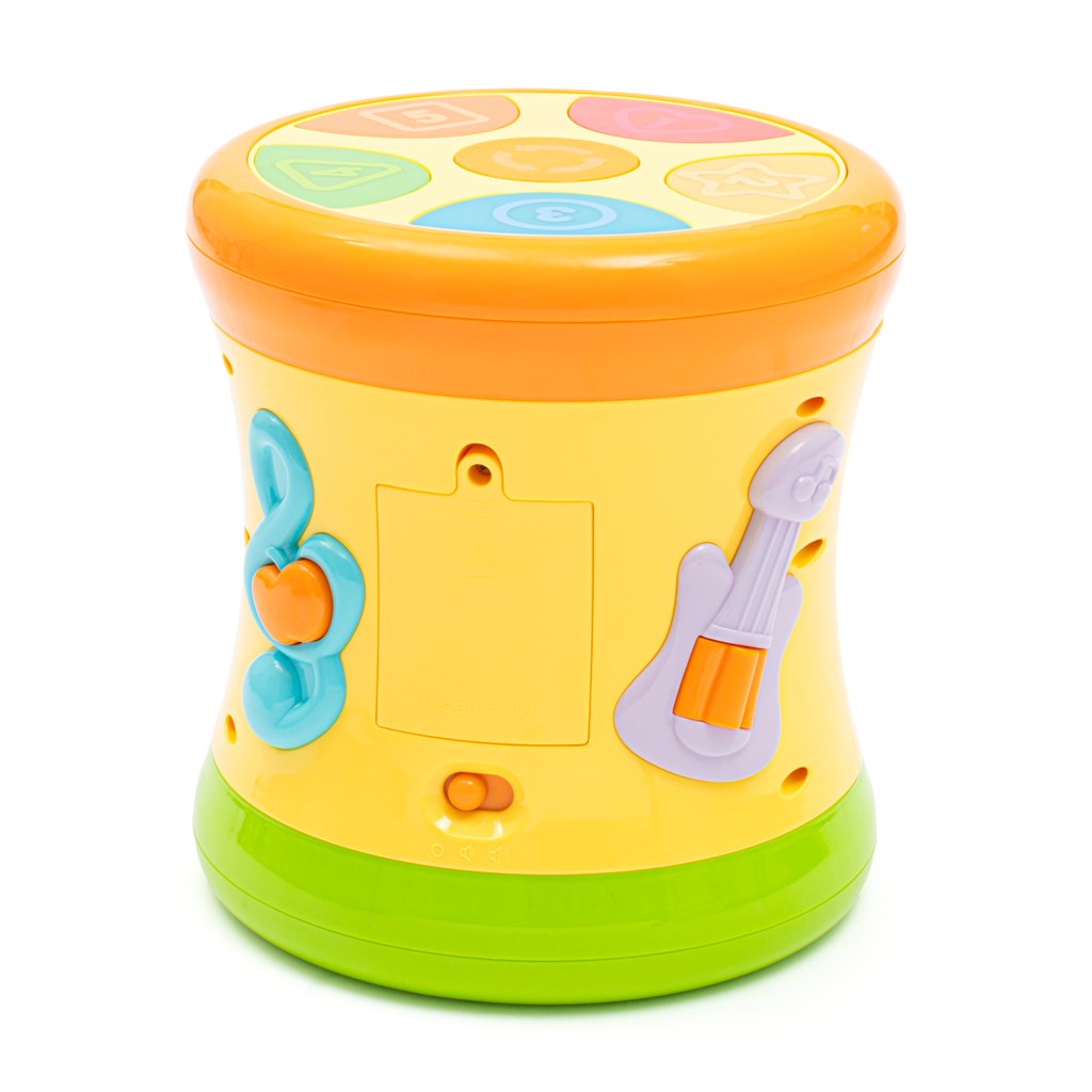 Dubbelzijdige dynamische trommel Baby Mix geel