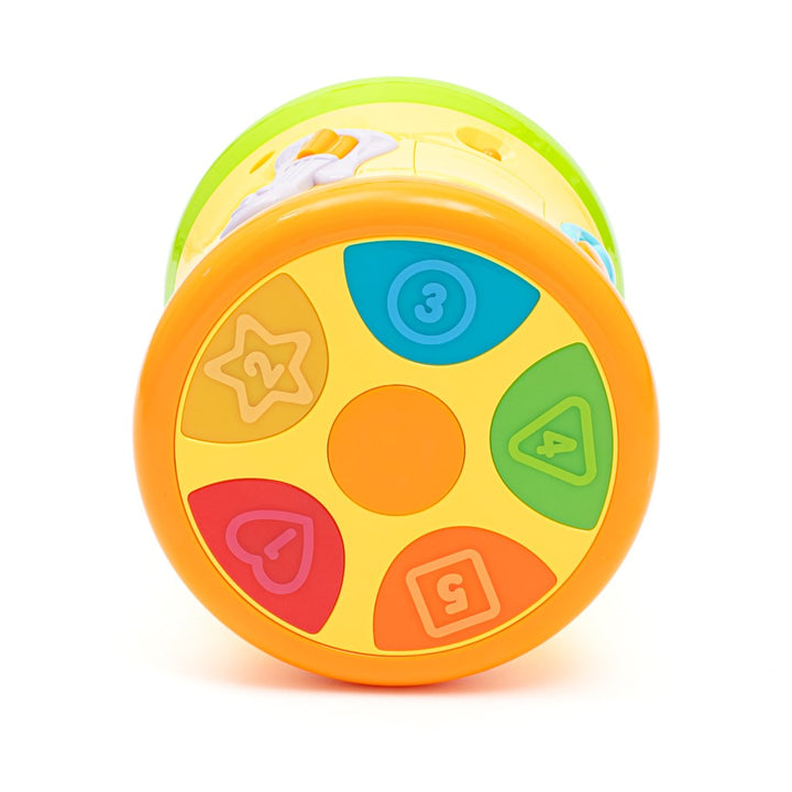 Dubbelzijdige dynamische trommel Baby Mix geel