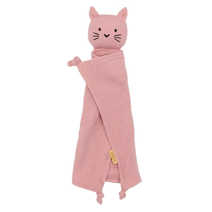 Mousseline knuffel New Baby Kat roze