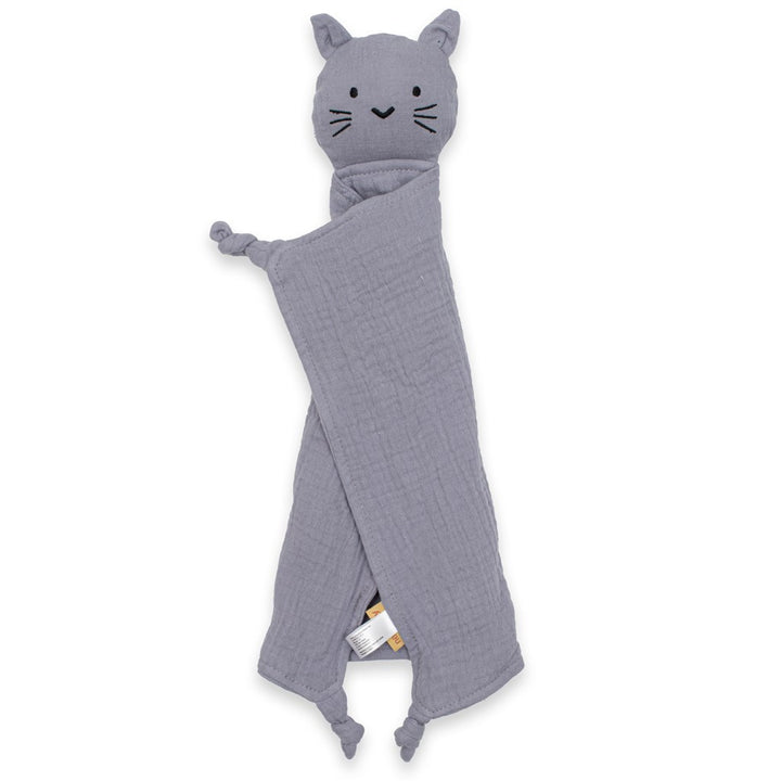 Mousseline knuffel New Baby Kat grijs
