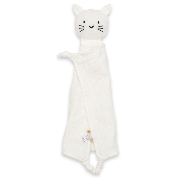 Mousseline knuffel New Baby Kat wit