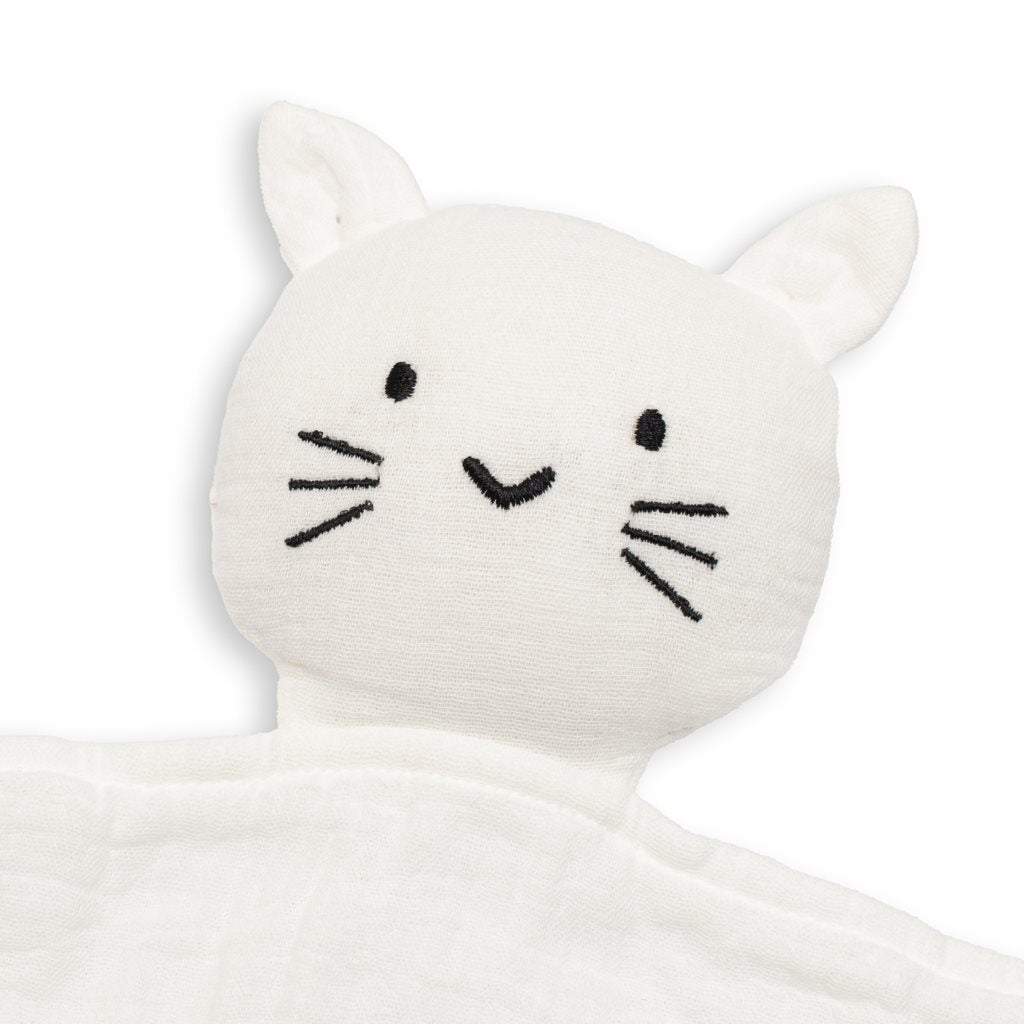Mousseline knuffel New Baby Kat wit