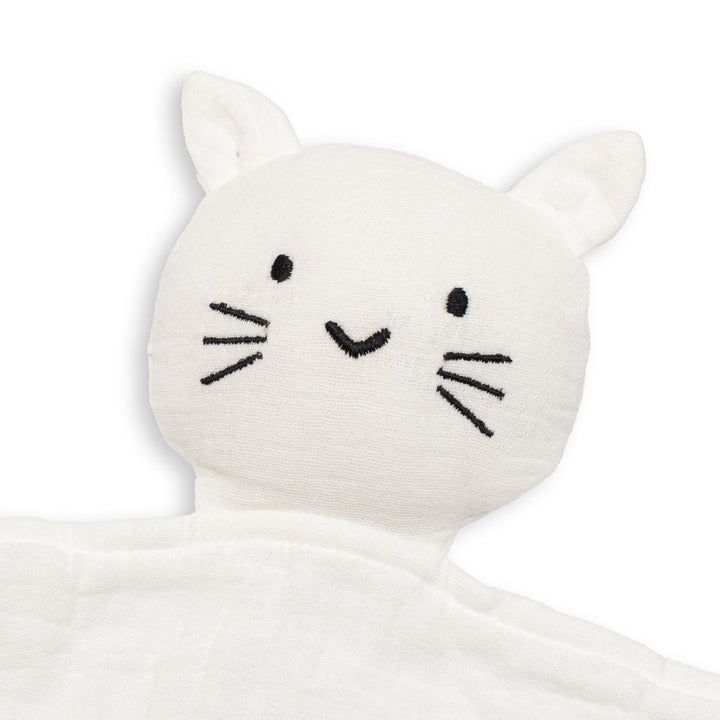 Mousseline knuffel New Baby Kat wit