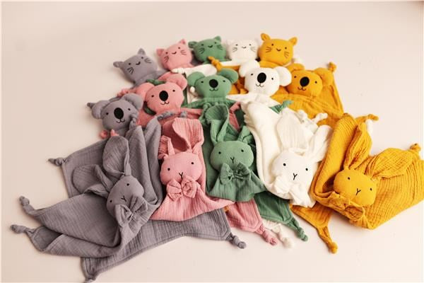 Mousseline knuffel New Baby Kat wit