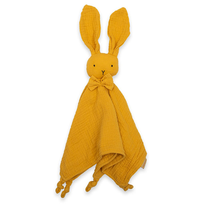 Mousseline knuffel New Baby Konijn mosterd