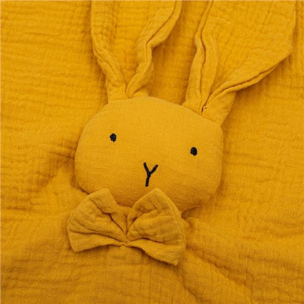 Mousseline knuffel New Baby Konijn mosterd