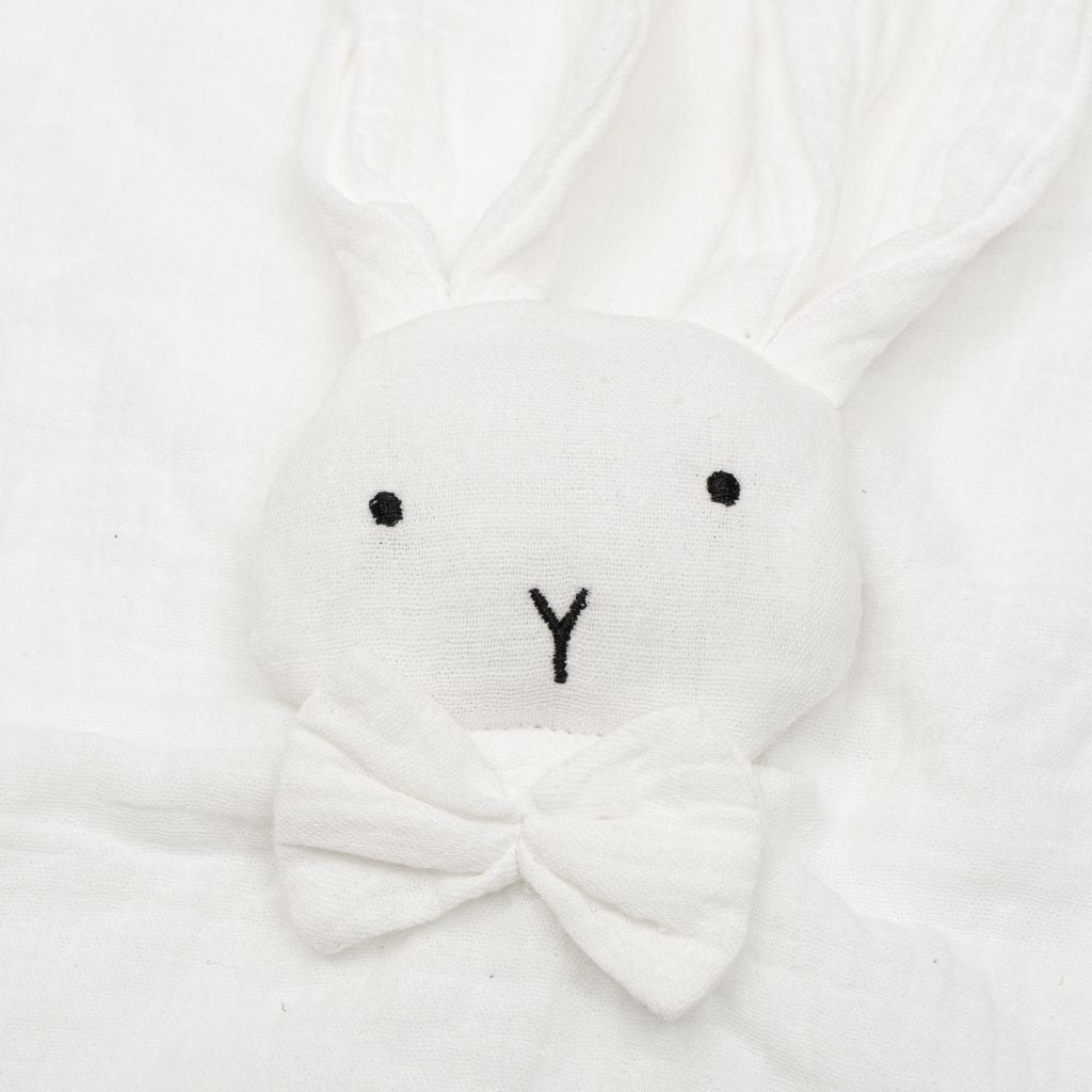 Mousseline knuffel New Baby Konijn wit