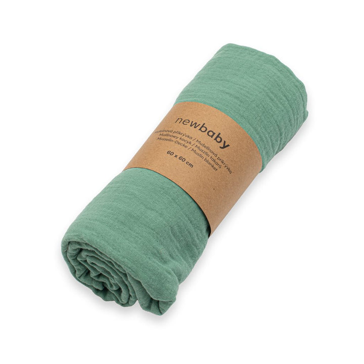 Mousseline deken New Baby groen
