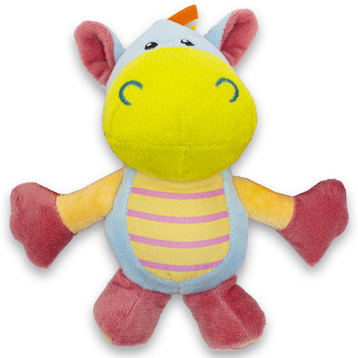 Baby Mix pluche kinderwagenrammelaar Nijlpaard en Aap
