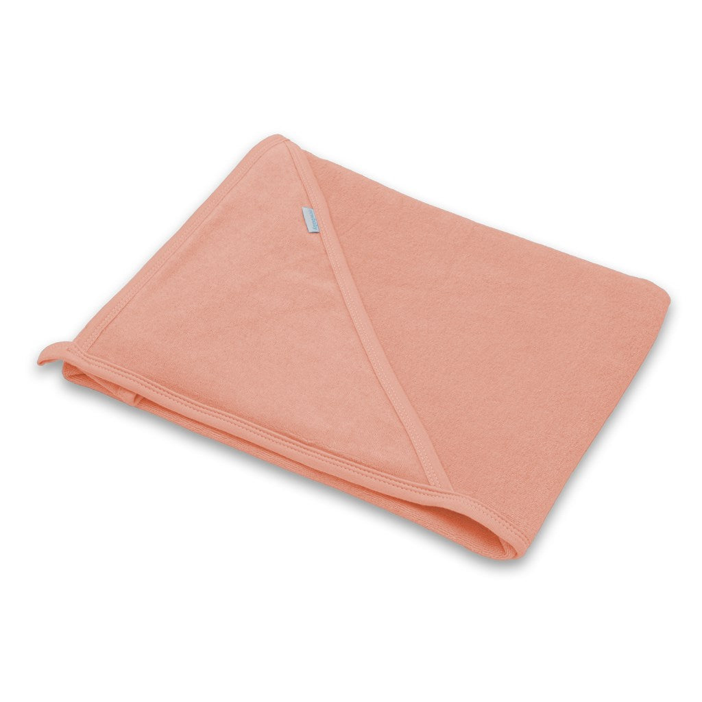 Badstof babyhanddoek met capuchon New Baby Comfortably 80x80 cm roze
