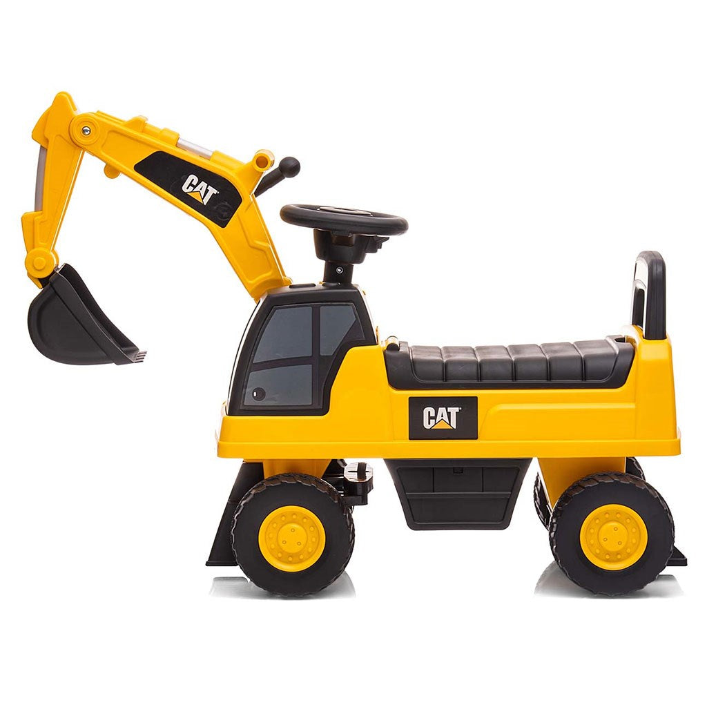 Loopauto graafmachine met geluid CAT Excavator Milly Mally geel