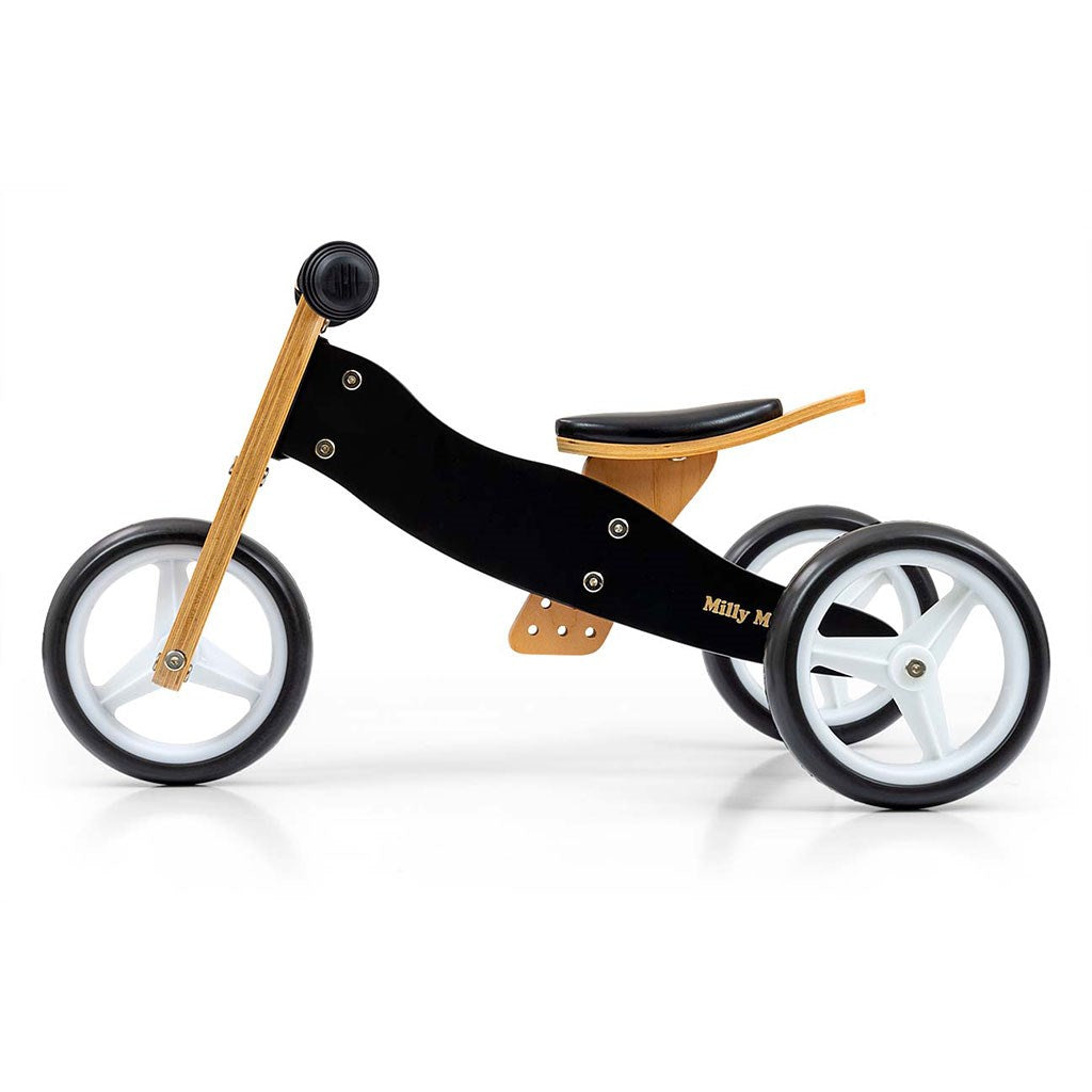 Kindermultifunctioneel 2-in-1 Milly Mally JAKE Classic Black fiets