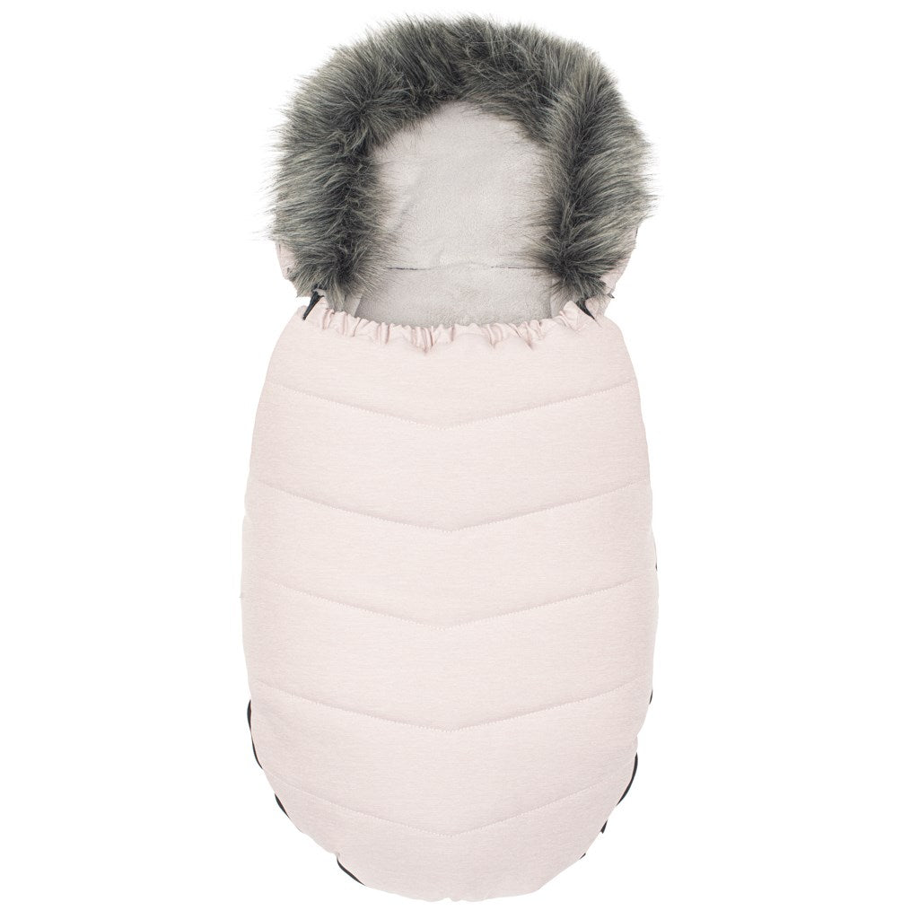New Baby babyvoetenzak met bont oudroze
