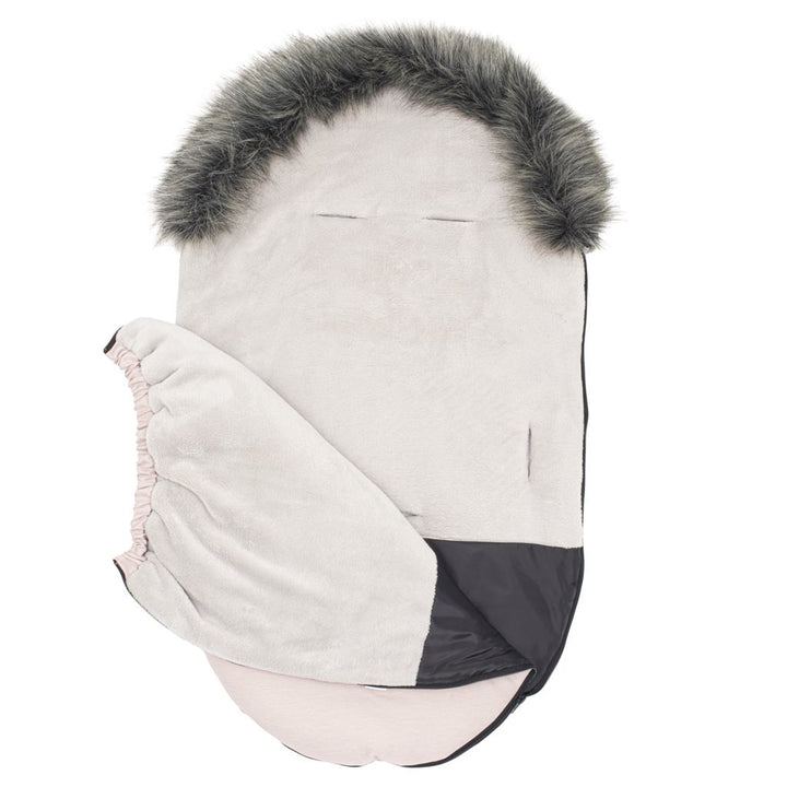 New Baby babyvoetenzak met bont oudroze