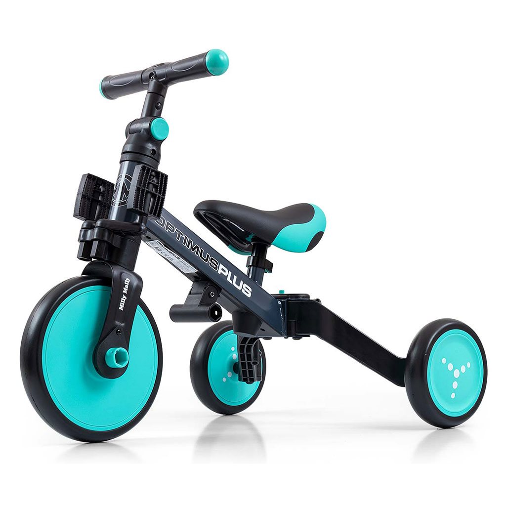 Milly Mally Optimus Plus 4-in-1 driewieler met duwstang munt