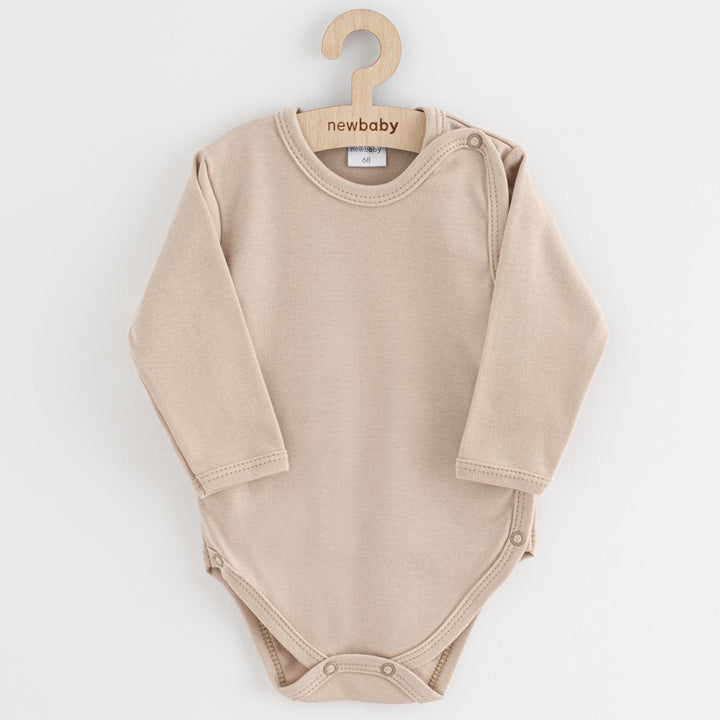 New Baby Classic II baby body met rits over hele lengte lichtbeige