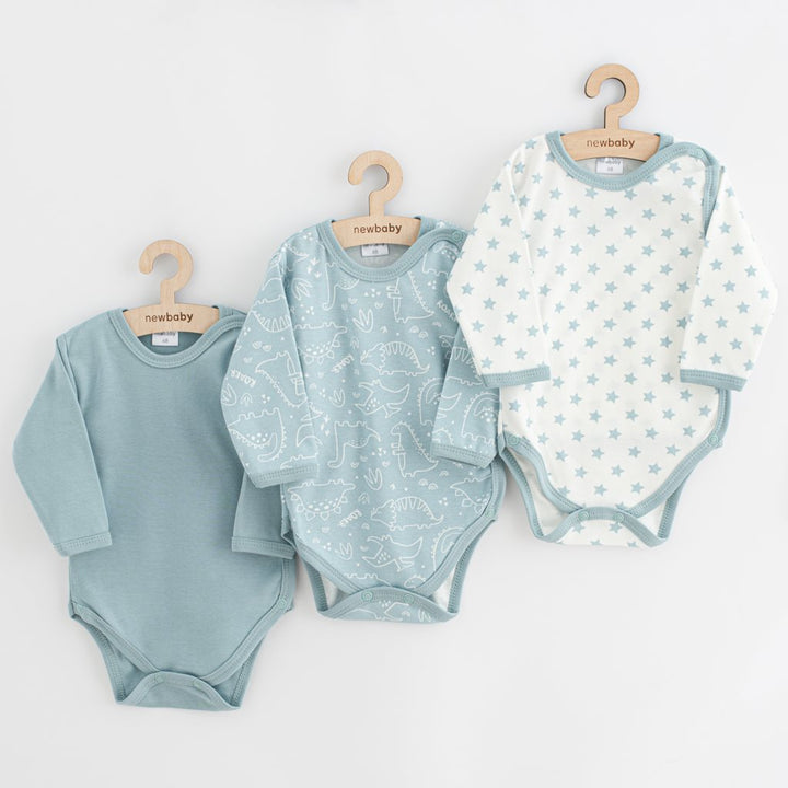 New Baby Classic II Uni 3-delig body met rits over hele lengte munt, maat 62 (3-6 mnd)