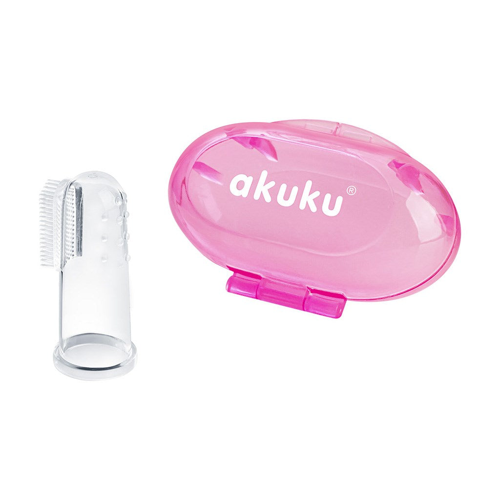 Eerste tandenborstel met etui Akuku roze