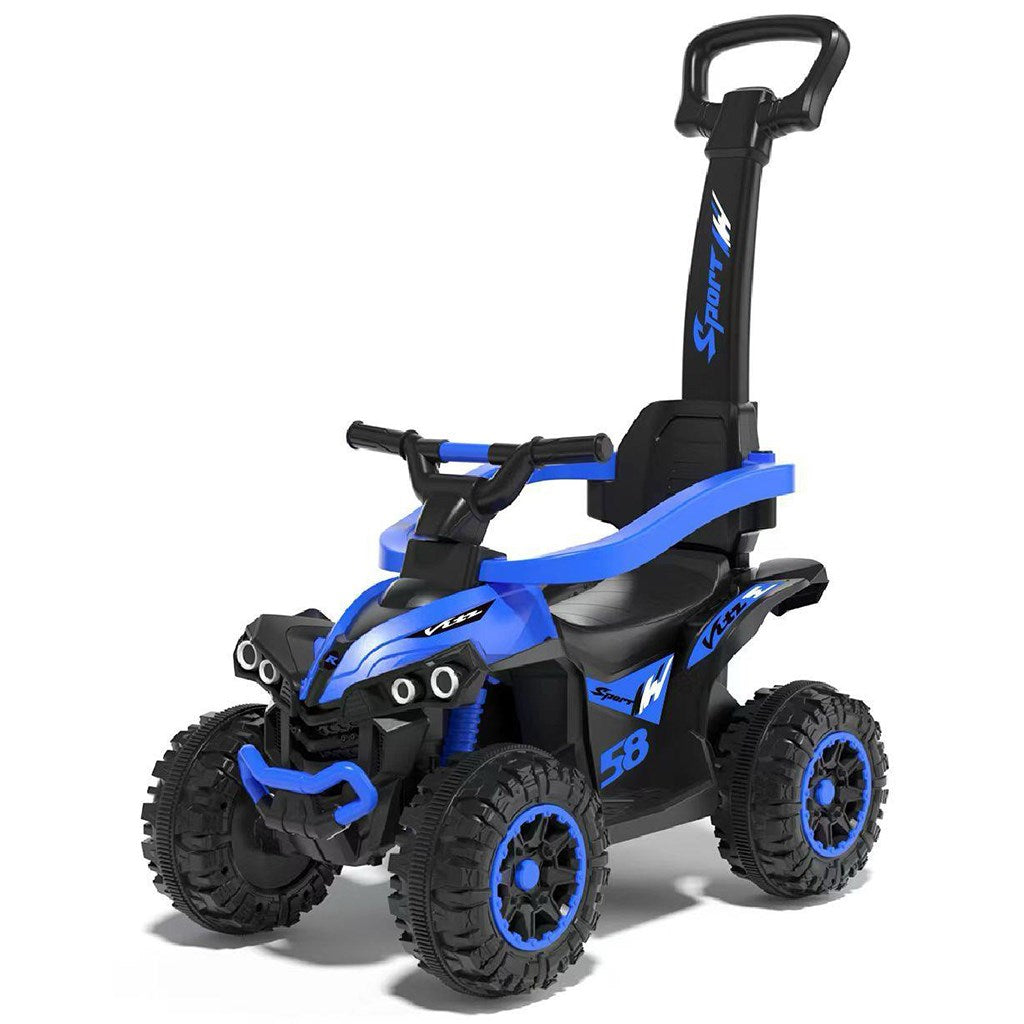 Baby Mix Mega loopauto met duwstang blauw