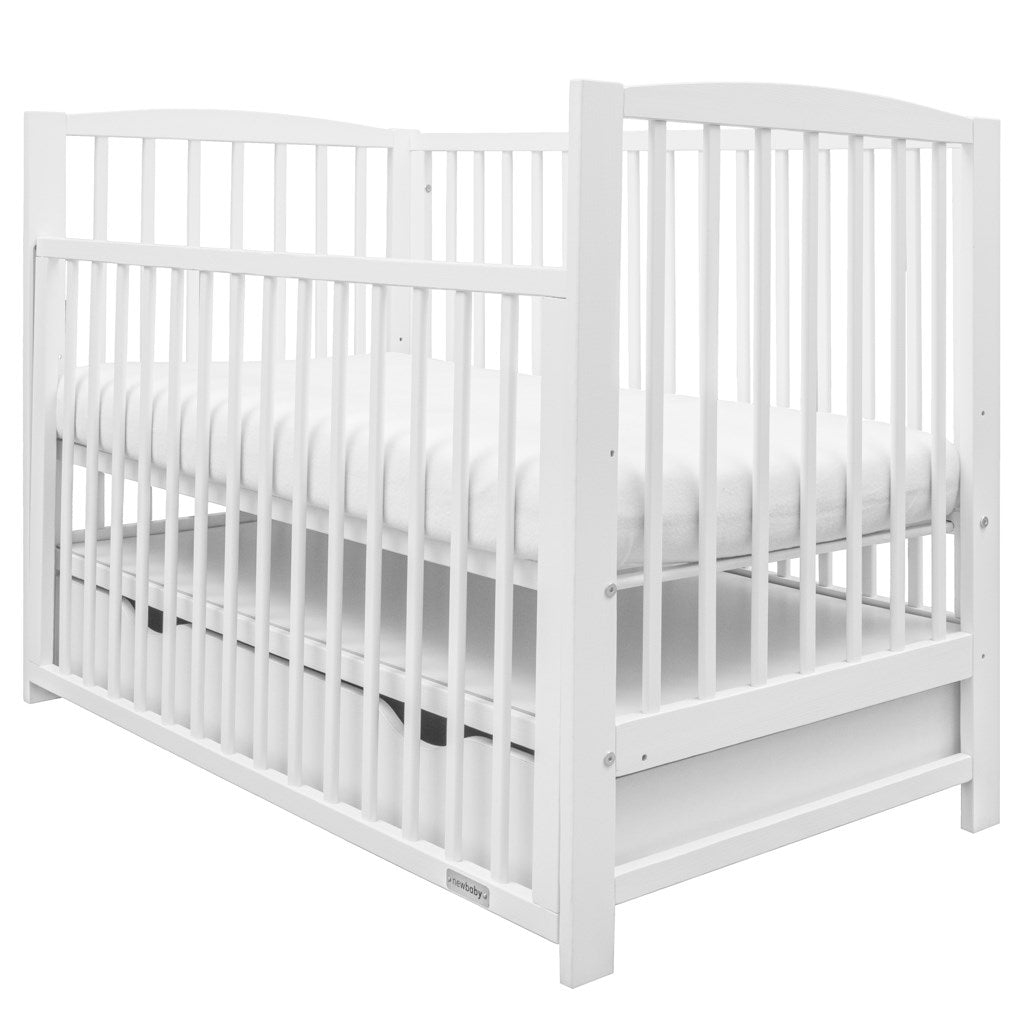 New Baby LILLY ledikant 120x60 met lade en neerklapbare zijkant – wit – afbeelding 2