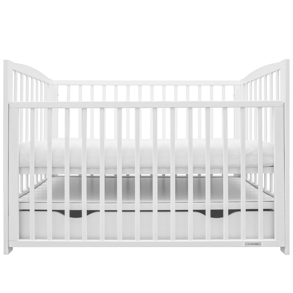 New Baby LILLY ledikant 120x60 met lade en neerklapbare zijkant – wit – afbeelding 4