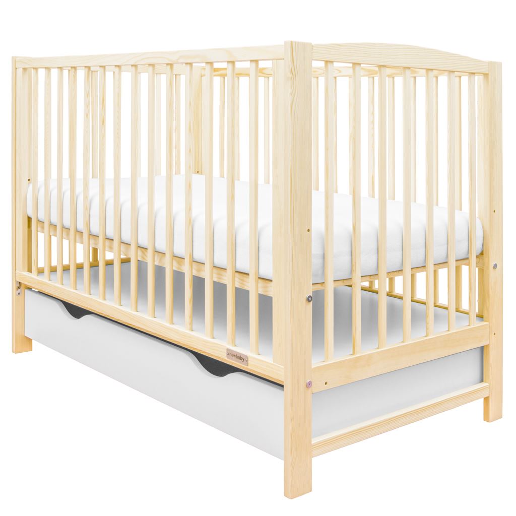 New Baby LILLY ledikant 120x60 met lade en neerklapbare zijkant – naturel – afbeelding 3