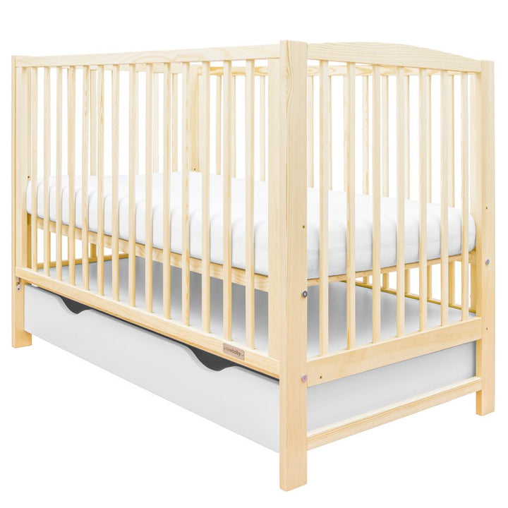 New Baby LILLY ledikant 120x60 met lade en neerklapbare zijkant – naturel – afbeelding 3