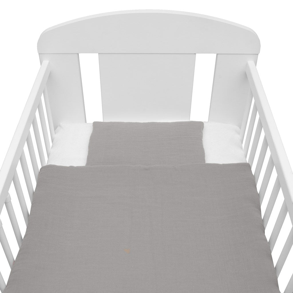 Mousselineset met vulling New Baby 80x70 cm grijs
