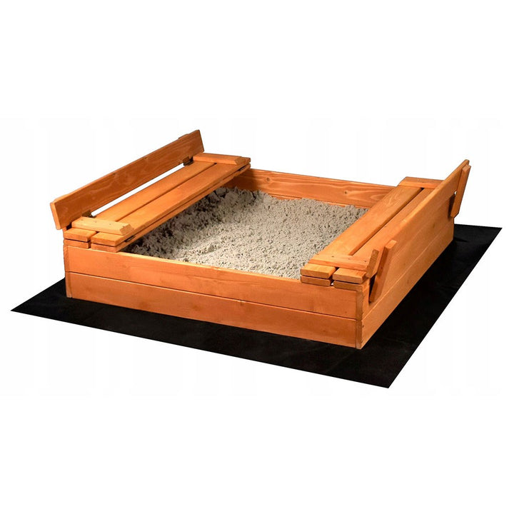 Houten kinderzandbak met deksel en bankjes Baby Mix 100x100 cm