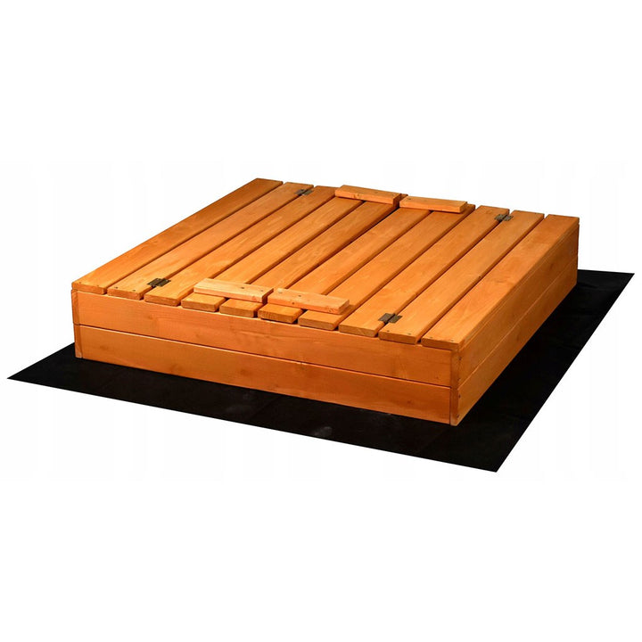 Houten kinderzandbak met deksel en bankjes Baby Mix 100x100 cm