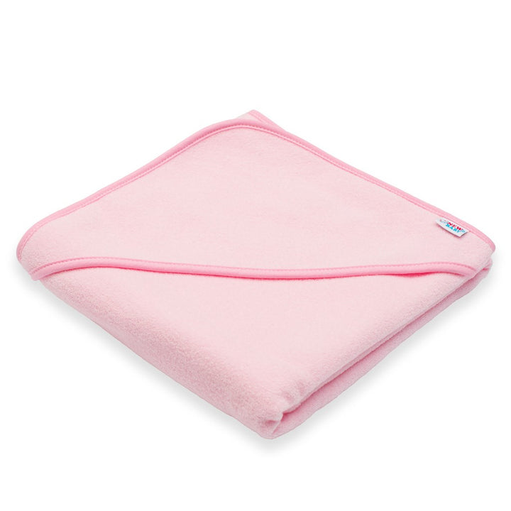 Badstof babyhanddoek met capuchon New Baby BASIC 80x80 roze