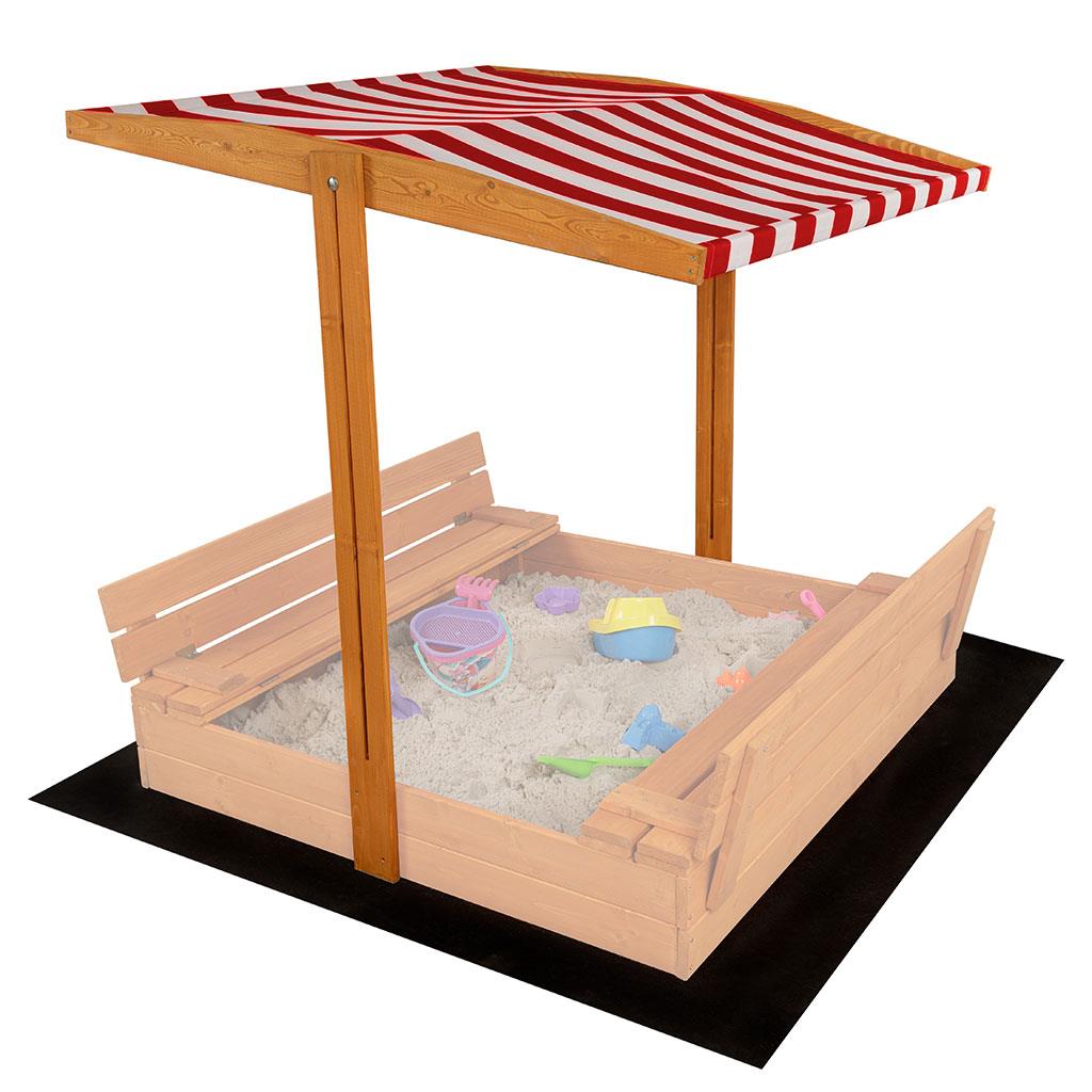 Afdak voor houten kinderzandbak Baby Mix 120x120 cm rood-wit