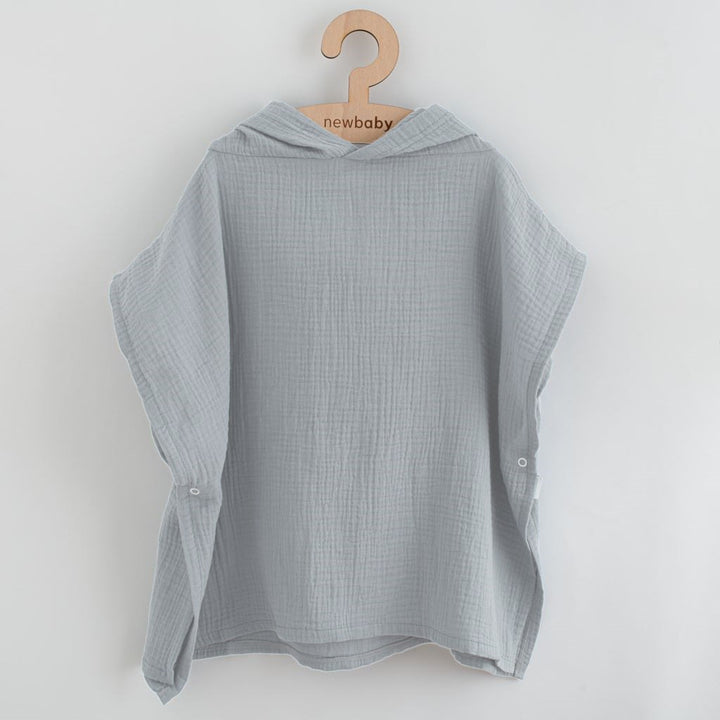 Mousseline babyponcho New Baby Feeling zilver 35 cm, maat XS