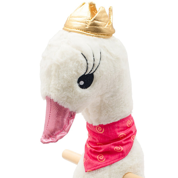 Schommelspeelgoed met wielen en melodie Baby Mix Zwaan, wit