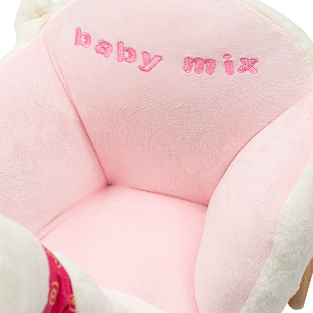 Schommelspeelgoed met wielen en melodie Baby Mix Zwaan, wit