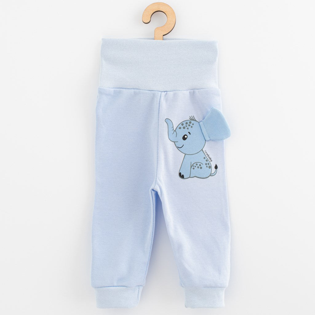 Babyset T-shirt en joggingbroek New Baby Happy Elephant blauw