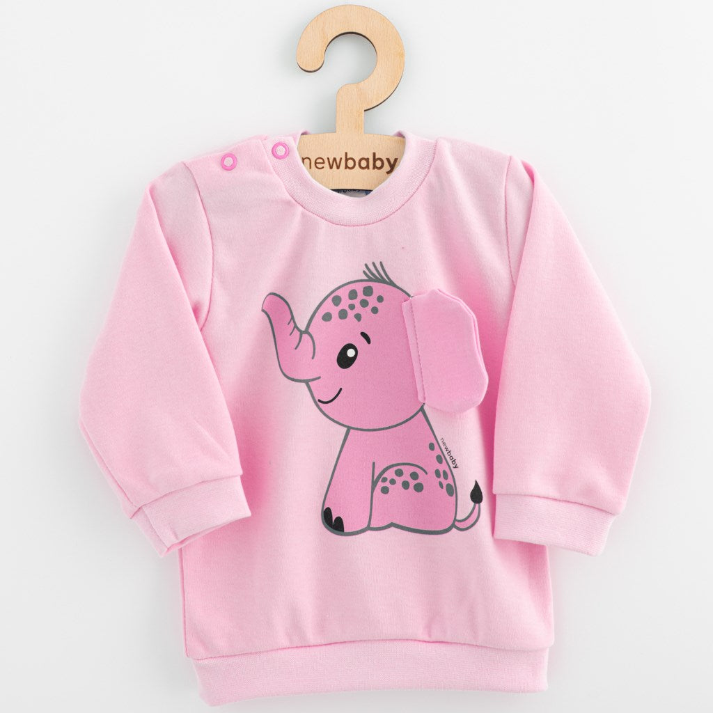 Babyset T-shirt en joggingbroek New Baby Happy Elephant roze