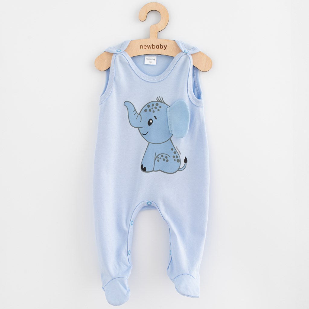 Katoenen babyrompertje New Baby Happy Elephant blauw