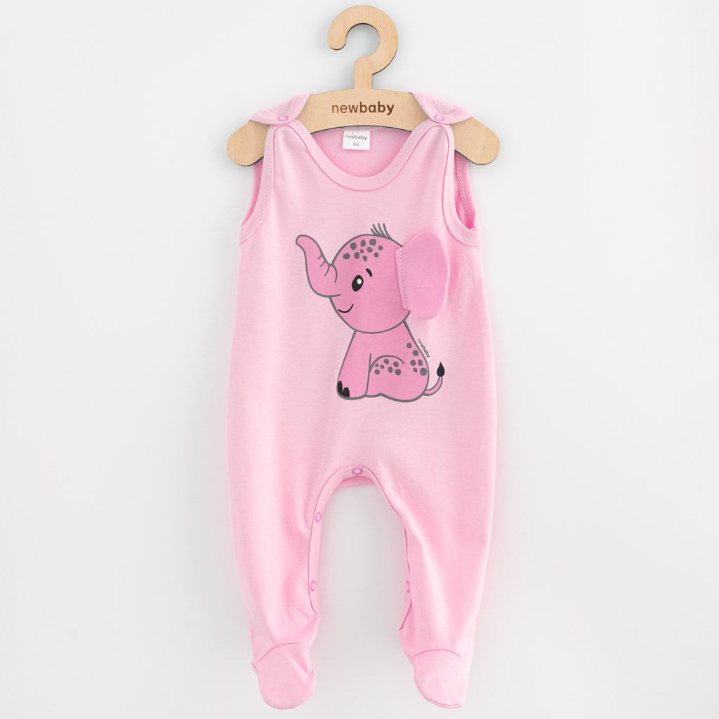 Katoenen babyrompertje New Baby Happy Elephant roze