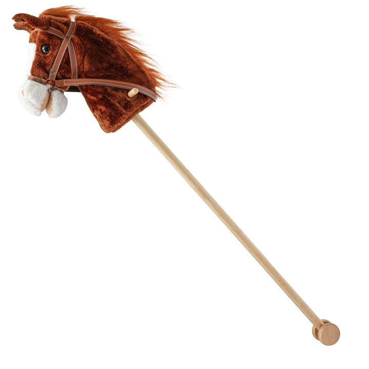 Stokpaard met geluid en wielen Bruno Baby Mix bruin