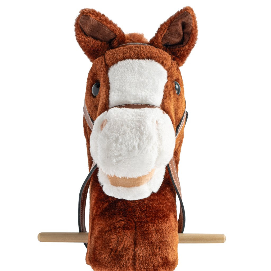 Stokpaard met geluid en wielen Bruno Baby Mix bruin