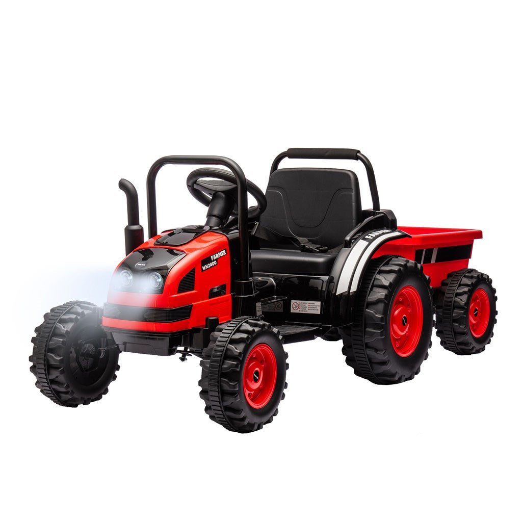 Elektrische tractor met aanhanger Milly Mally Farmer rood