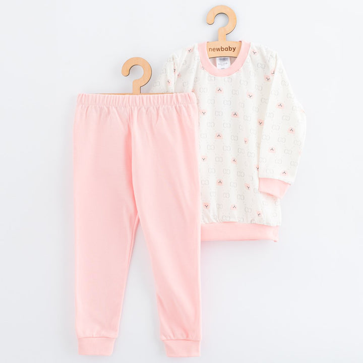Katoenen kinderpyjama New Baby roze beer