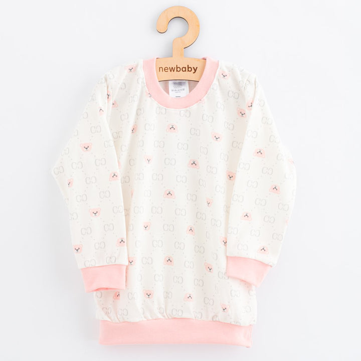 Katoenen kinderpyjama New Baby roze beer