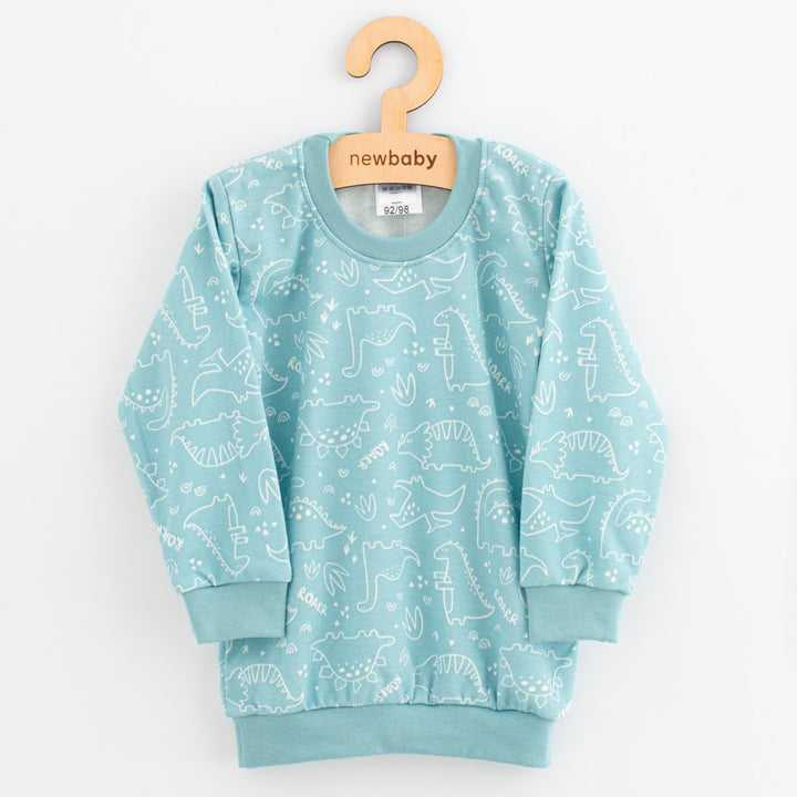 Katoenen kinderpyjama New Baby ijsblauw dino