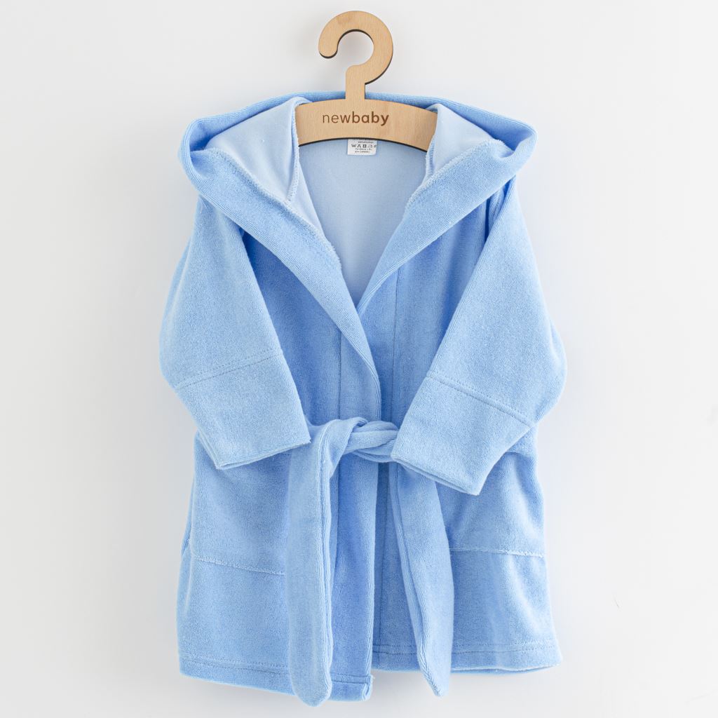Badstof babybadjas New Baby Comfortably blauw, maat 104/110
