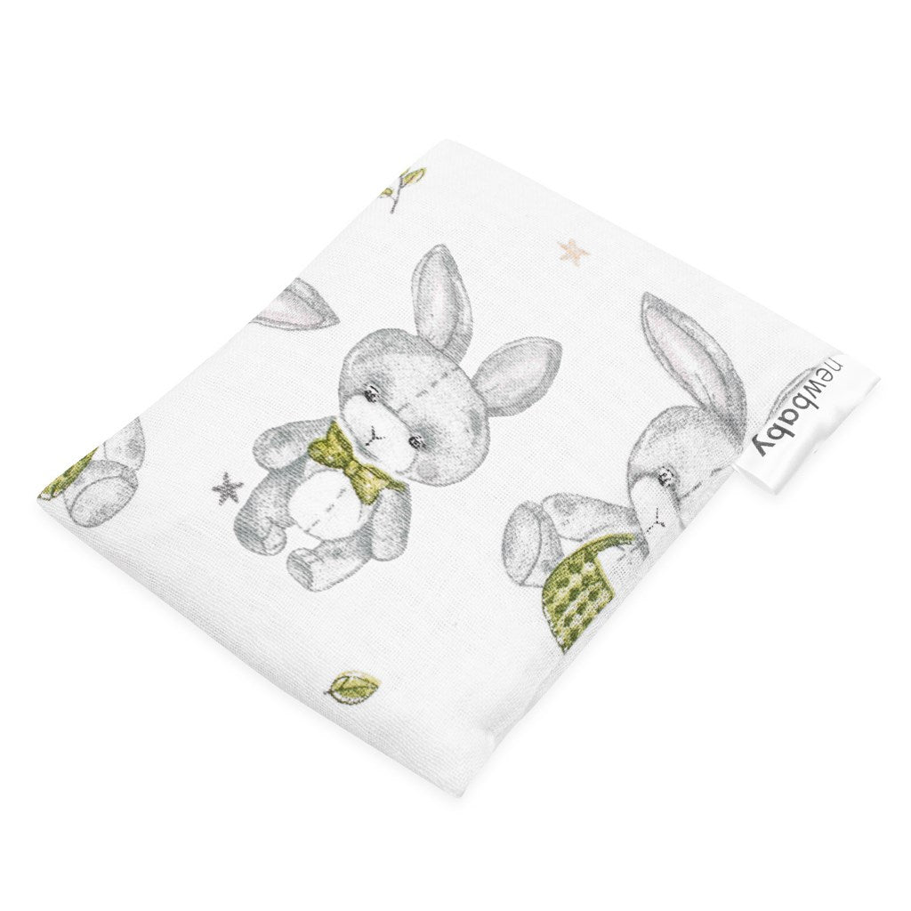 Mousseline warmte- en koelkussen met kersenpitten New Baby STANDARD konijn
