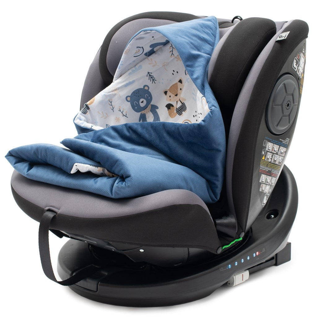 Gevoerde inbakerdeken voor autostoeltje New Baby blauw