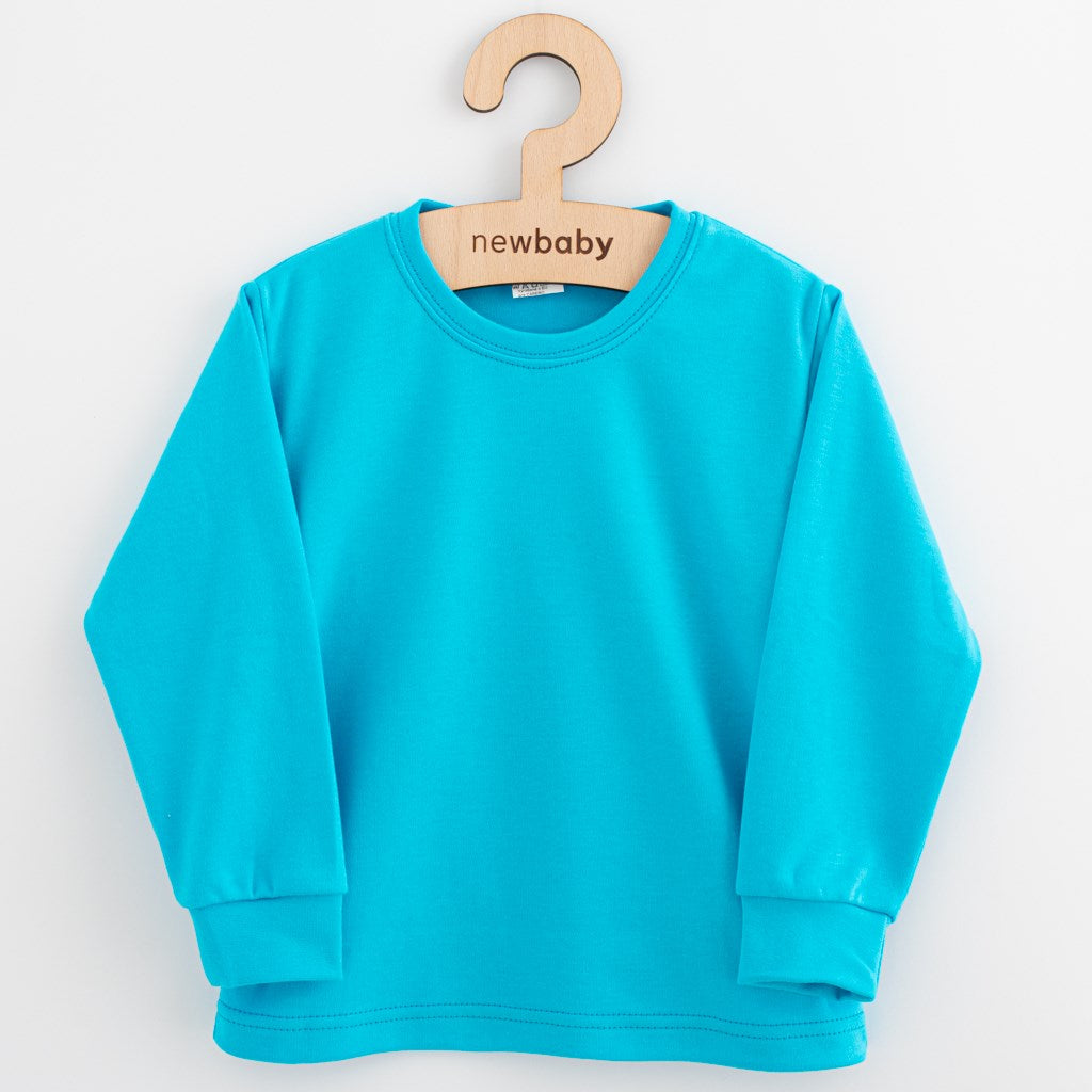 Katoenen kinder-T-shirt met lange mouwen New Baby Kindergarten turquoise